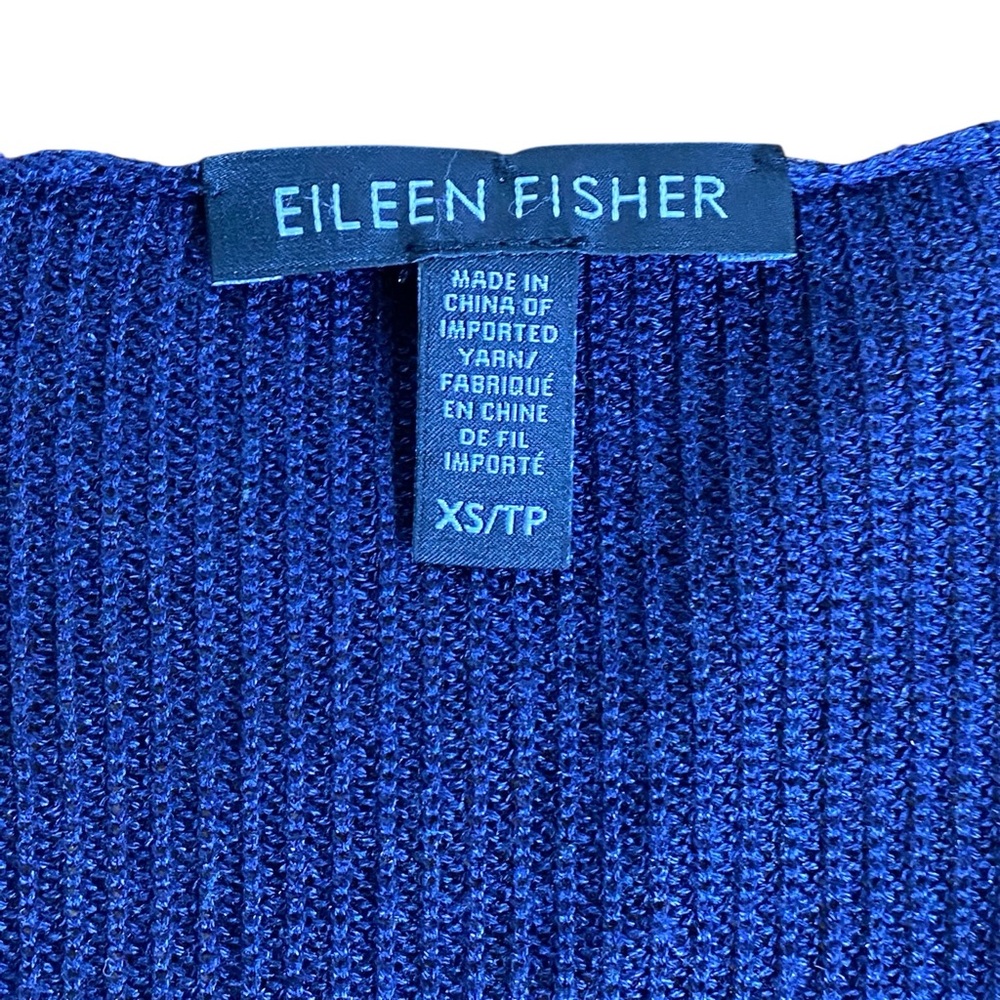 Eileen Fisher long jersey knit open cardigan in midnight navy Women’s size S - Picture 7 of 9